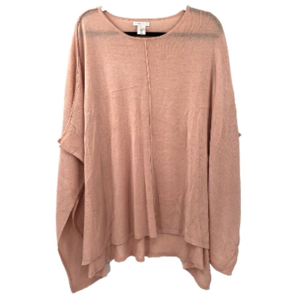 NEW YORK & COMPANY Poncho Cape Sweater Layer Blush Pink Flowy L/XL Women Fall